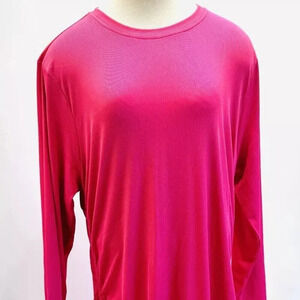 NWT INTEMPO Women Long Sleeve Pullover Stretchy Pink Knee Length Dress Size 3X